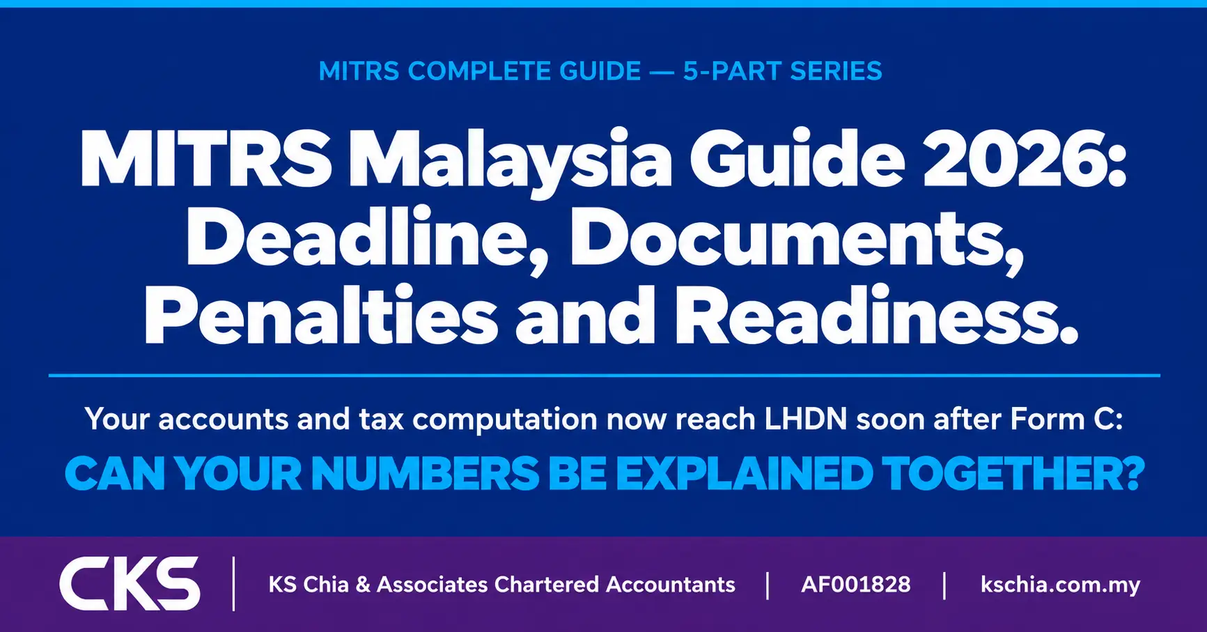 MITRS Malaysia guide showing financial statements, tax computation, review checklist, e-Invoice and readiness review